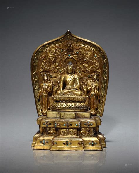 铜镀金释迦牟尼佛坐像-佛像-图片