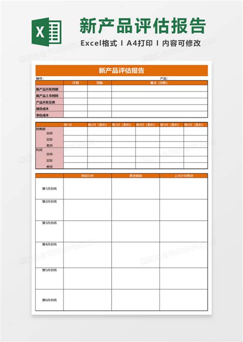 新产品评估报告Excel模板下载_熊猫办公