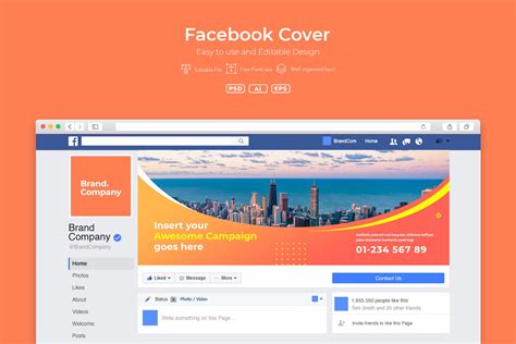 企业Facebook账号主页封面设计模板v2.3 ADL Facebook Cover.v2.3 – 设计小咖
