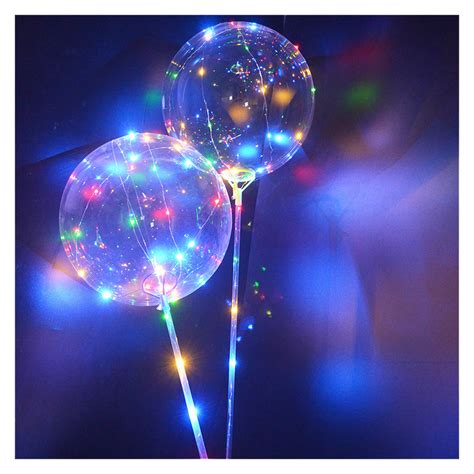 厂家批发发光波波球气球20寸手持LED地推夜市街卖礼品手持透明 ...