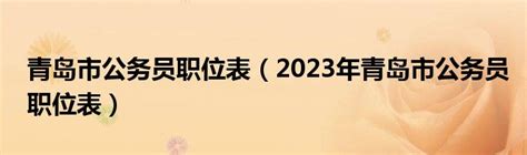 青岛市公务员职位表（2023年青岛市公务员职位表）_草根科学网