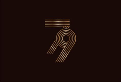 Premium Vector | Abstract 79 number logo gold 79 number monogram line ...