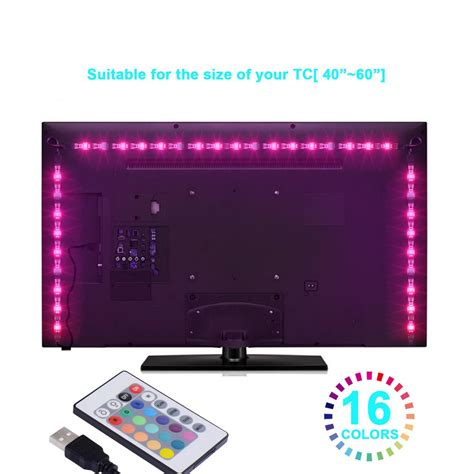 电视背景灯usb 5v 5050RGB 24键电脑背光七彩氛围灯条 led灯带-阿里巴巴