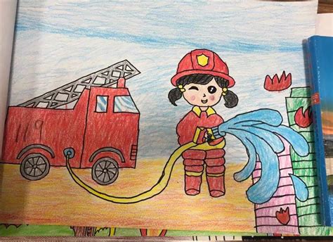 劳动节之消防简笔画插画插画图片下载-正版图片401702047-摄图网
