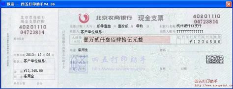 北京农商银行现金支票打印模板 >> 免费北京农商银行现金支票 ...