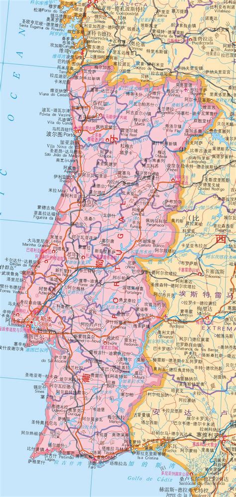 葡萄牙地图图片
