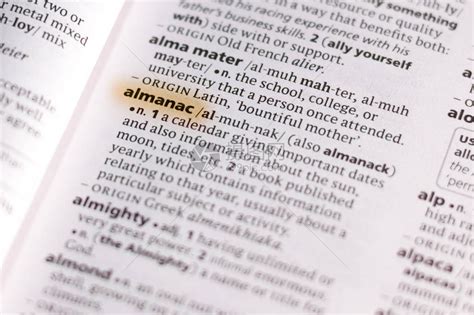 字典中的单词或句Almanac用高清图片下载-正版图片505638132-摄图网