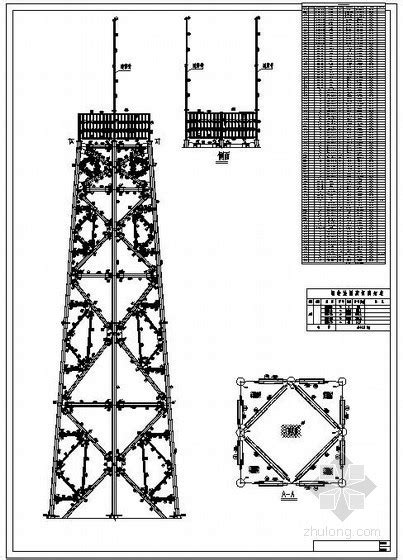 广西某60米信号塔结构设计图-钢结构施工图-筑龙结构设计论坛