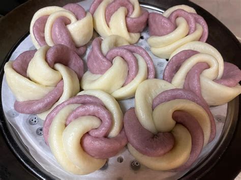 【紫薯玫瑰花卷的做法步骤图，怎么做好吃】冉冉孤生竹_下厨房