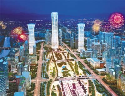 河南郑州中央商务区夜景图片素材