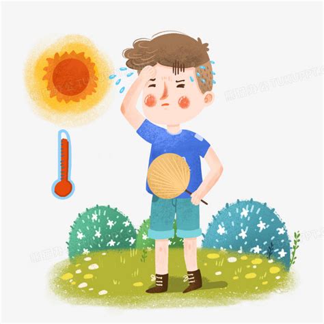 夏季夏天预防中暑高温炎热酷暑素材图片免费下载-千库网