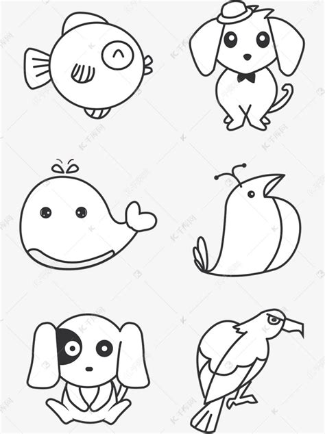 卡通Q萌简笔画素材图片大全 简单可爱萌的简笔画各种角色动物集合[ 图片/9P ] - 才艺君