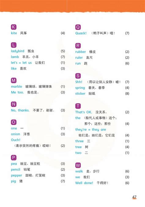 Word List单词列表|沪教版小学四年级英语下册课本2013年审定（三起）_沪教版小学课本