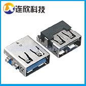 USB-A/F-4P90°沉板无边连接器|USB连接器厂家|正凌阳光电子连接器生产厂家