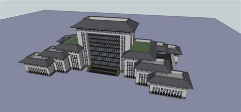 嘉峪关法院办公楼su模型下载-光辉城市