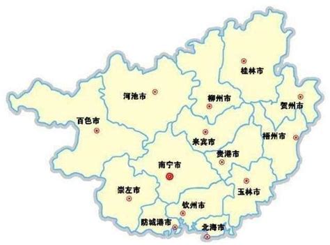 南宁市行政区划地图：南宁市下辖7个区、4个县、代管1个县级市分别是哪些？