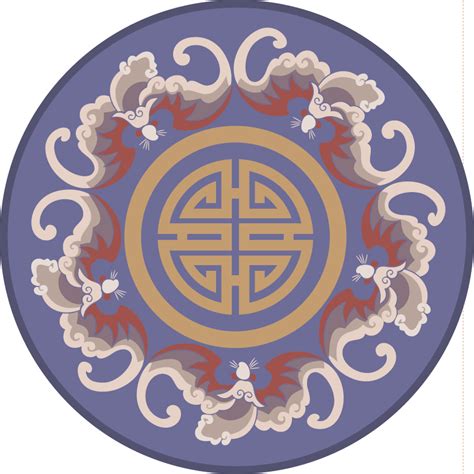 中国传统刺绣牡丹花纹图案一，矢量素材_古风家