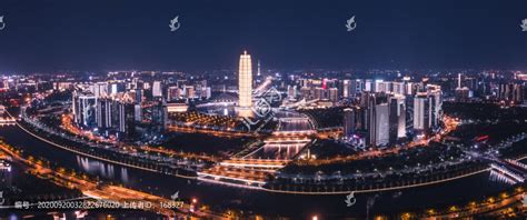 郑州cbd夜景中景,都市风光,建筑摄影,摄影,汇图网www.huitu.com