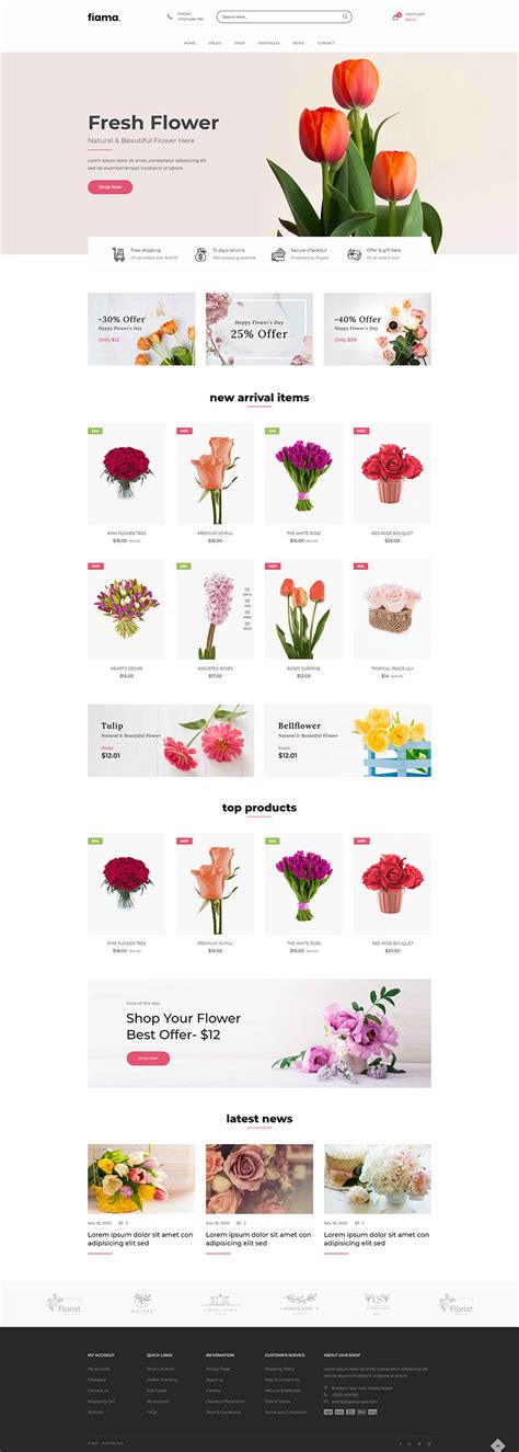 漂亮鲜花植物店网站模板-网站模板-凡科建站
