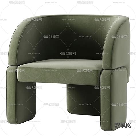 Lounge 现代绿色休闲椅3d模型下载_ID12060453_3dmax免费模型-欧模网