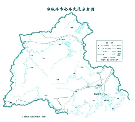 防城港标准地图（公路版）_防城港地图库_地图窝