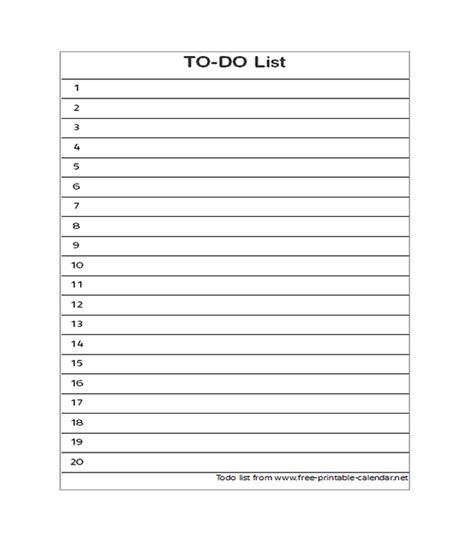 Blank Numbered List Template List And Format Corner Free Printable ...