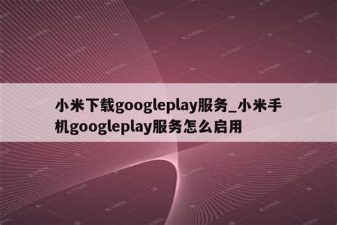 小米下载googleplay服务_小米手机googleplay服务怎么启用 - google相关 - APPid共享网