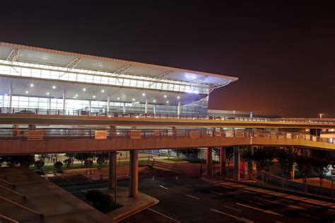 西安咸阳机场,航站楼,夜景,其它,建筑摄影,摄影,汇图网www.huitu.com