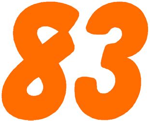 Number 83 White Black Stickers, Magnet | Wacky Print