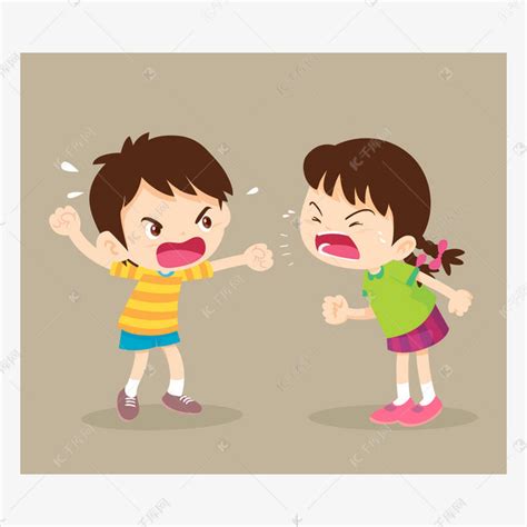 愤怒的学生男孩和女孩吵架素材图片免费下载-千库网