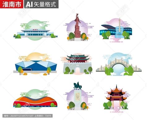 淮南城市地标设计图__海报设计_广告设计_设计图库_昵图网nipic.com