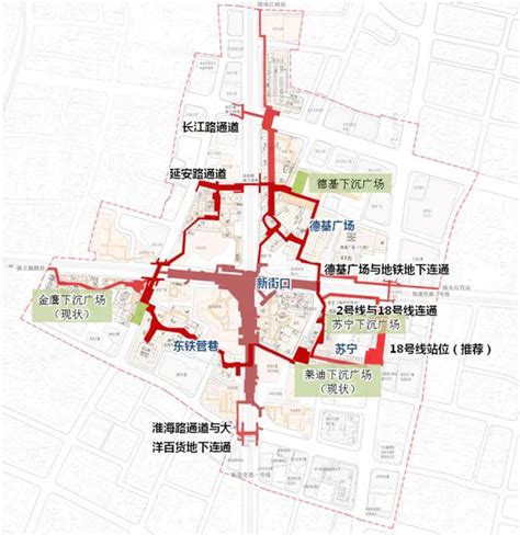 南京新街口地下空间两带四区规划图解（最新）- 南京本地宝