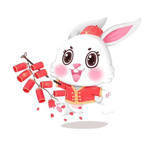 兔年新年兔子福娃舞狮子素材图片免费下载-千库网