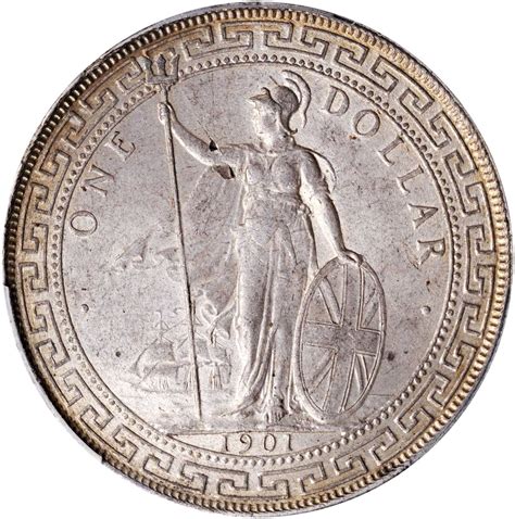 1901-C年英国贸易银元站洋壹圆银币。加尔各答铸币厂。 GREAT BRITAIN. Trade Dollar, 1901-C ...