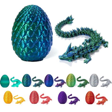 TK爆款3D打印龙蛋套装摆件可活动关节水晶龙摆件手办 Dragon Egg-阿里巴巴