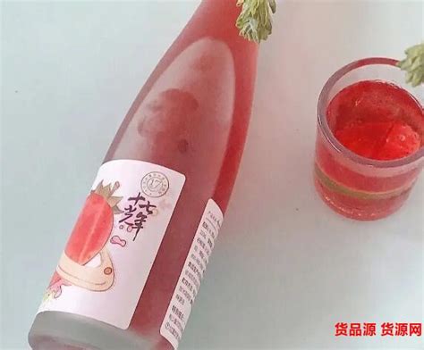 【10点抢】米小淘草莓果酒水果酒女士甜酒瓶装335mlx3酿造酒6度_虎窝淘