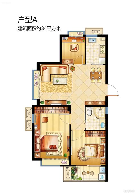 48平米一室一厅平面图,80平米两室一厅平面图,48平米一室一厅效果图_大山谷图库