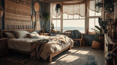 波西米亚风格的卧室高清图片下载-正版图片600066556-摄图网