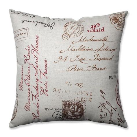 Pillow Perfect 18-in x 18-in Red, Tan 80% Cotton 20% Linen Square ...