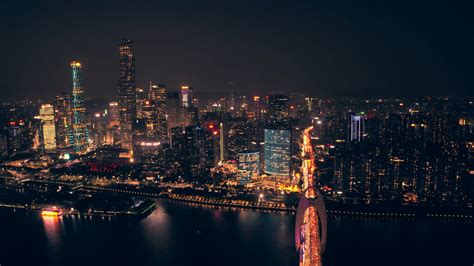 4K航拍广州夜景城市风光视频素材mov格式视频下载_正版视频编号164383-摄图网