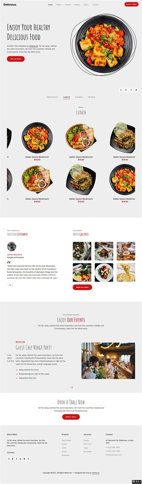 美味中餐饭店响应式网页模板免费下载html - 模板王