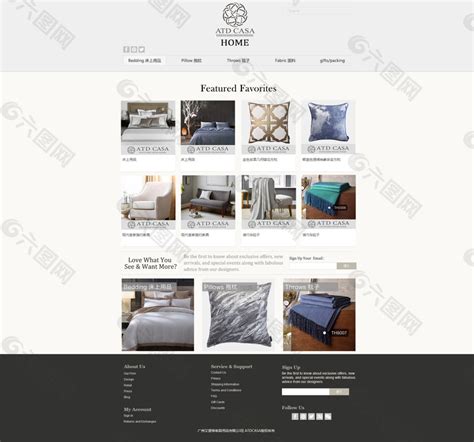 欧美清新浅色风格室内家居网页设计网页UI素材免费下载(图片编号:7759907)-六图网