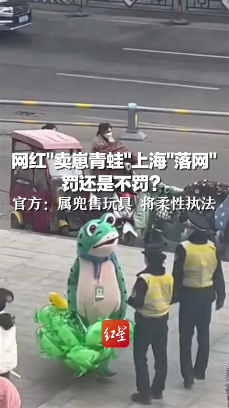 网红“卖崽青蛙”上海“落网”，罚还是不罚？官方：属兜售玩具 将柔性执法_凤凰网视频_凤凰网