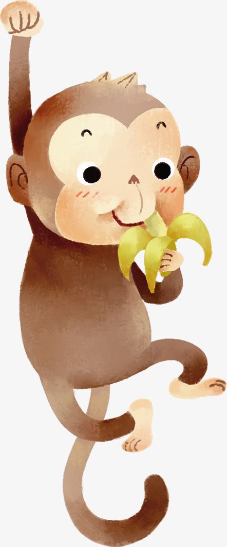 手绘卡通猴子可爱PNG图片素材下载_卡通PNG_熊猫办公