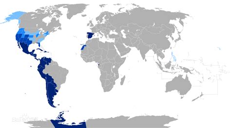 西班牙语分布,西班牙语国家分布,西班牙语入门_大山谷图库