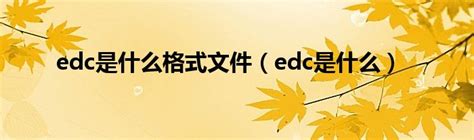 edc是什么 - 随意云