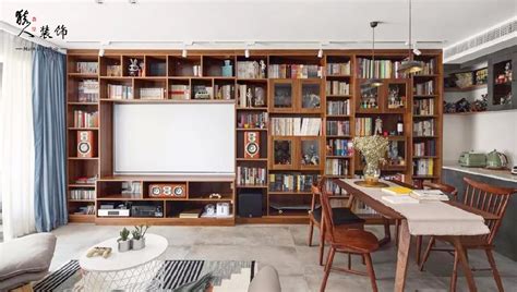130㎡现代简约风格大户型书房书柜装修效果图_太平洋家居网图库