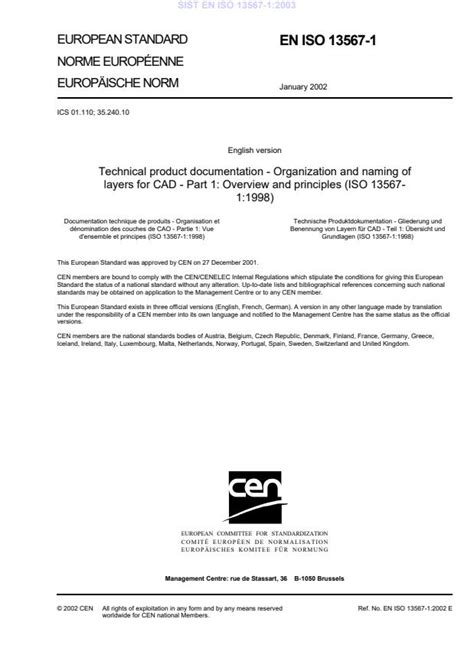 EN ISO 13567-1:2002 - Technical product documentation - Organization ...