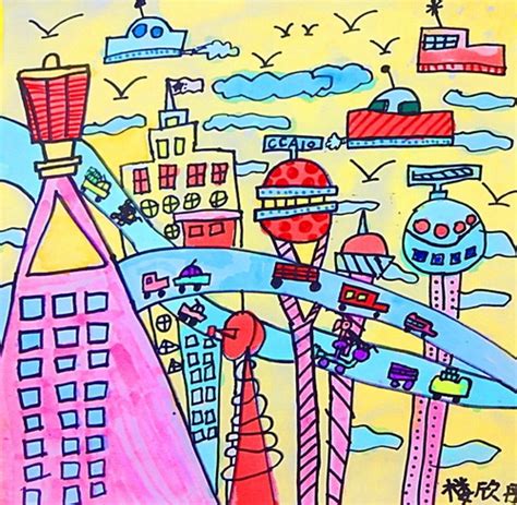 天马行空畅想未来城市，两百余幅孩子绘画作品亮相城博会