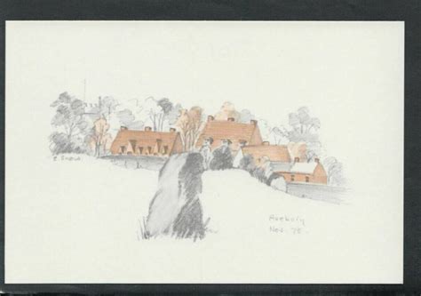 Wiltshire Postcard - Artist Sketch of Avebury RR5938 | Europe - United ...